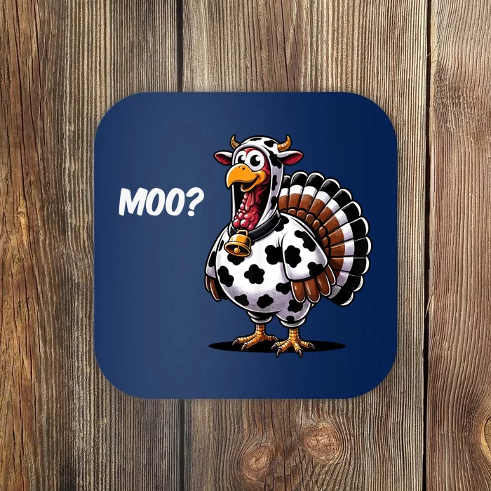 Turkey Moo Cow Funny Thanksgiving Coaster