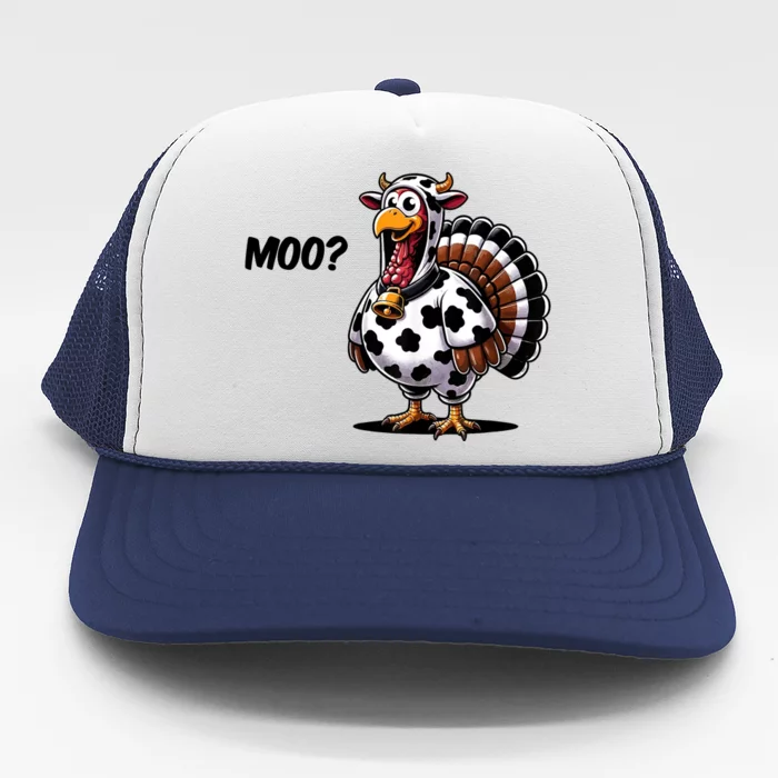 Turkey Moo Cow Funny Thanksgiving Trucker Hat