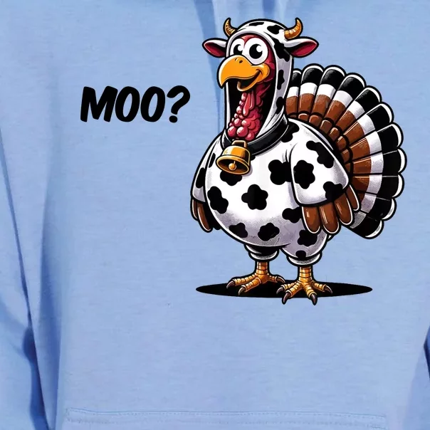 Turkey Moo Cow Funny Thanksgiving Unisex Surf Hoodie