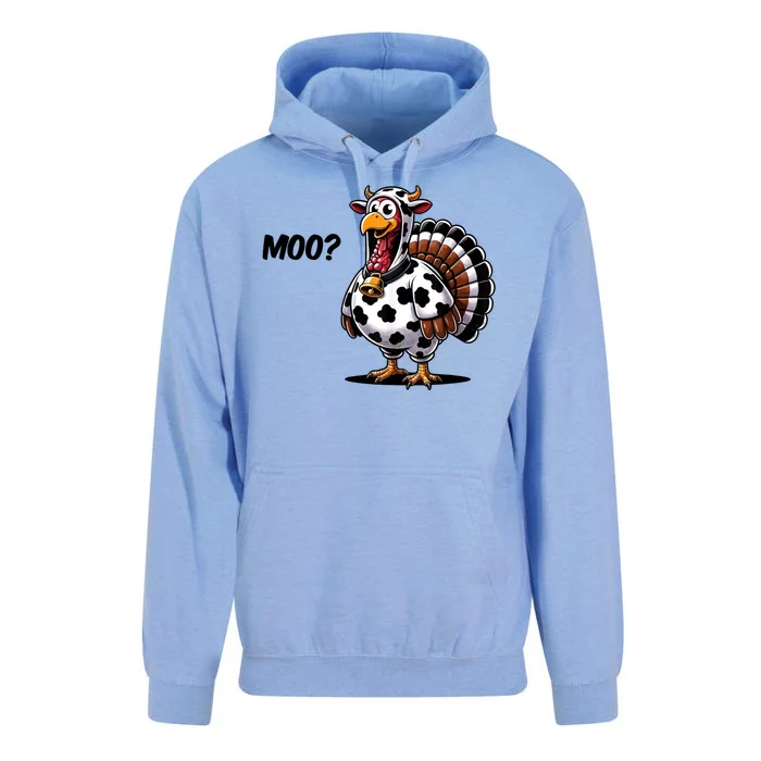 Turkey Moo Cow Funny Thanksgiving Unisex Surf Hoodie