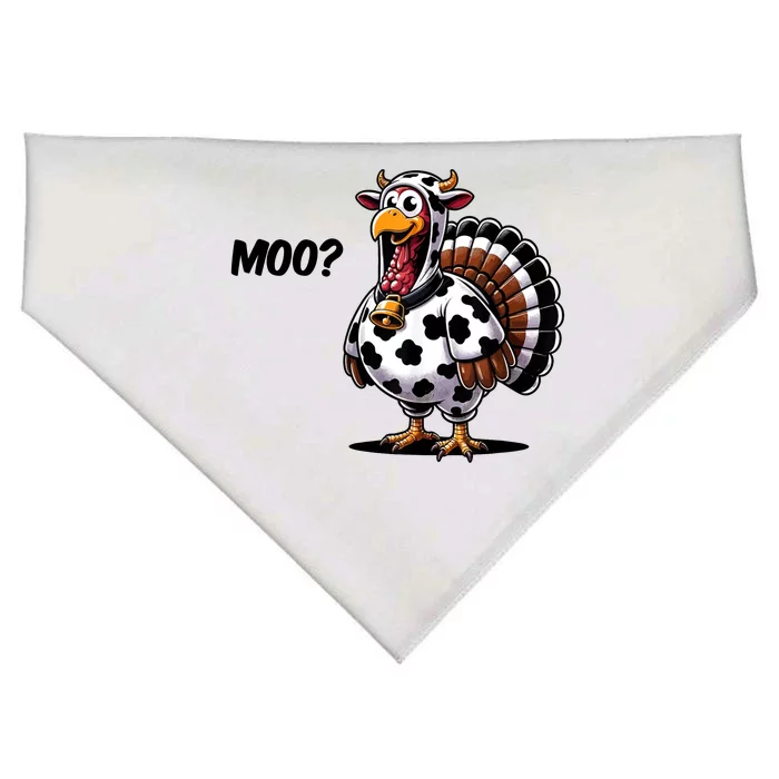 Turkey Moo Cow Funny Thanksgiving USA-Made Doggie Bandana