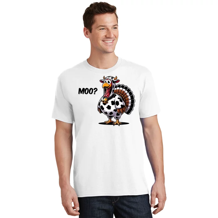 Turkey Moo Cow Funny Thanksgiving T-Shirt