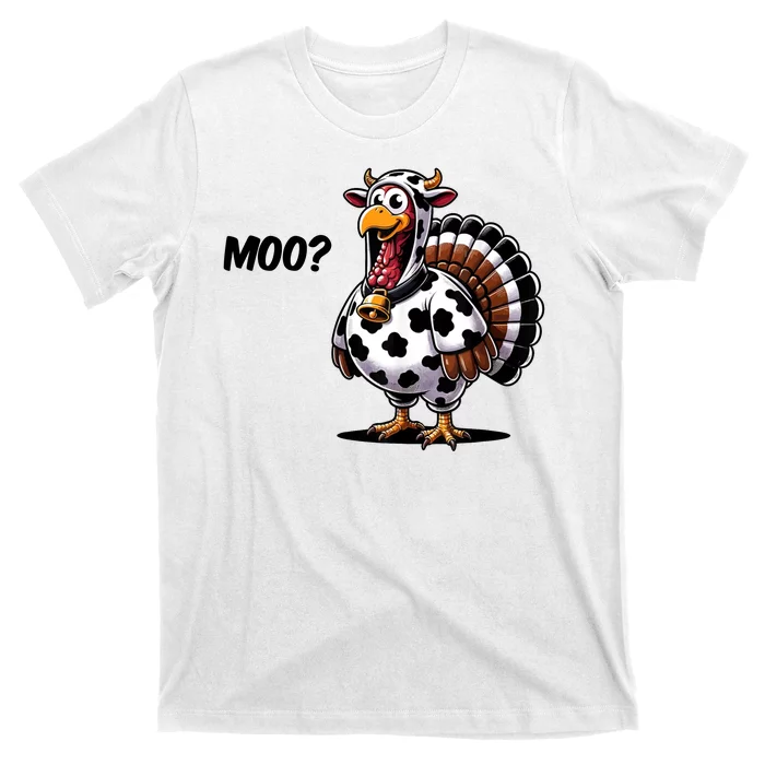 Turkey Moo Cow Funny Thanksgiving T-Shirt