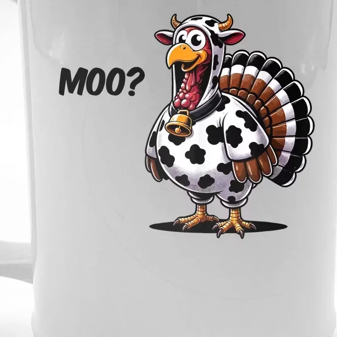 Turkey Moo Cow Funny Thanksgiving Front & Back Beer Stein