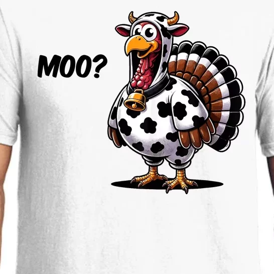 Turkey Moo Cow Funny Thanksgiving Pajama Set