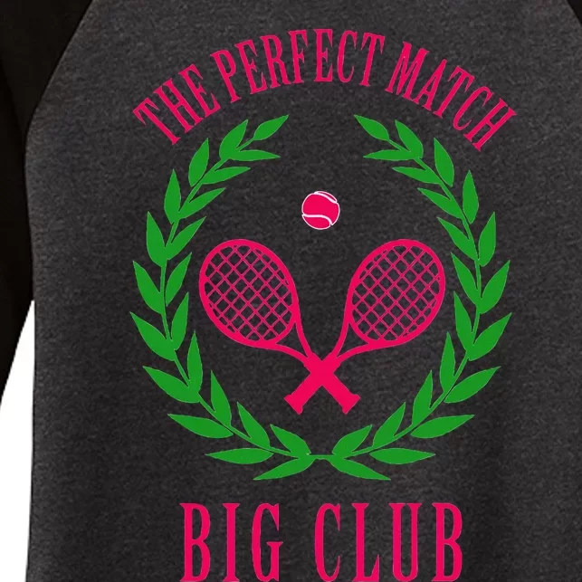 Tennis Match Club Little G Big Sorority Reveal Women's Tri-Blend 3/4-Sleeve Raglan Shirt