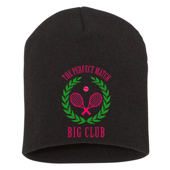 Tennis Match Club Little G Big Sorority Reveal Short Acrylic Beanie