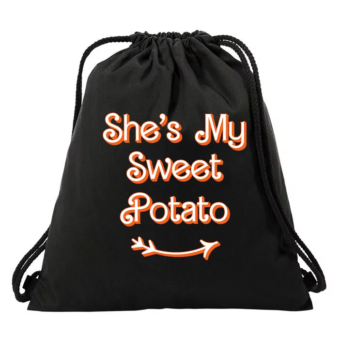 Thanksgiving Matching Couple Shes My Sweet Potato I Yam Set Drawstring Bag