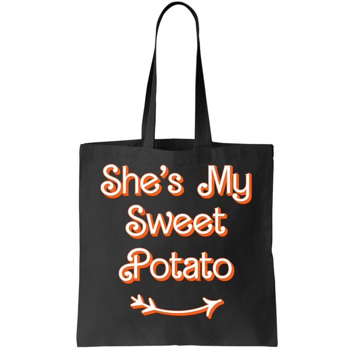 Thanksgiving Matching Couple Shes My Sweet Potato I Yam Set Tote Bag