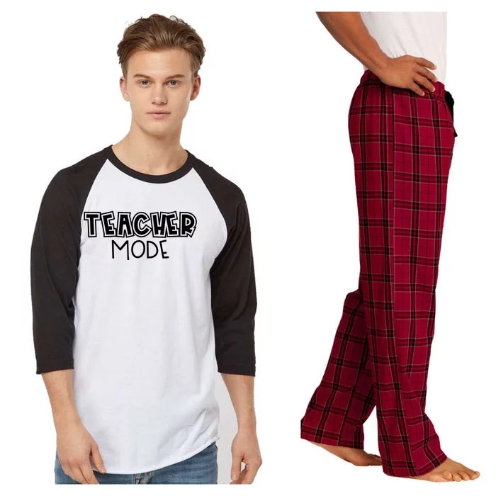 Teacher Mode Cute Back To School Raglan Sleeve Pajama Set