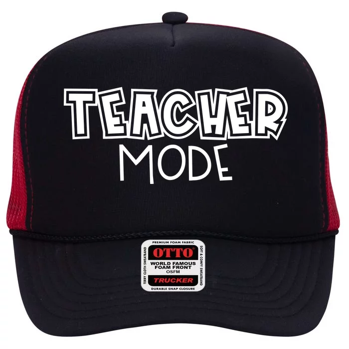 Teacher Mode Cute Back To School High Crown Mesh Trucker Hat