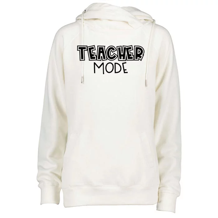 Teacher Mode Cute Back To School Womens Funnel Neck Pullover Hood