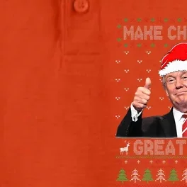 Trump Make Christmas Great Again Ugly Sweater Dry Zone Grid Performance Polo