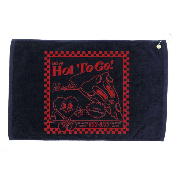 The Midwest Call Me Hot Pizza Hot To Go Gift Grommeted Golf Towel