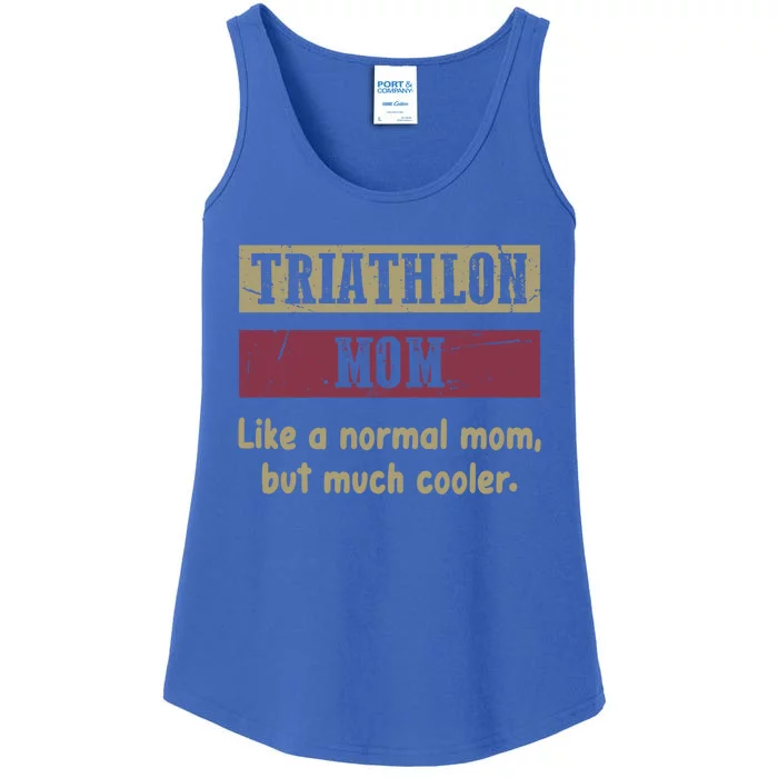 Triathlon Mom Definition Proud Triathlon Mom Funny Gift Funny Gift Ladies Essential Tank