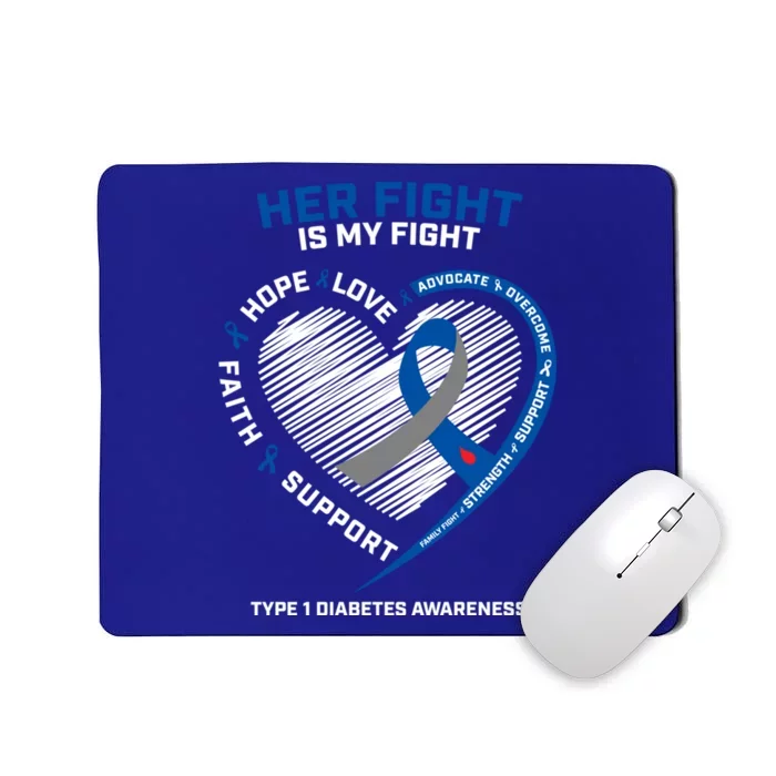 T1d Mom Dad Her Fight Is My Fight Type 1 Diabetes Awareness Gift Mousepad