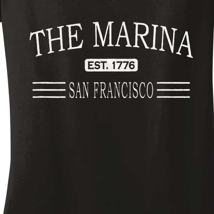 The Marina District Sf Marina San Francisco Women's V-Neck T-Shirt