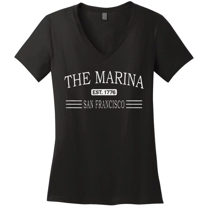 The Marina District Sf Marina San Francisco Women's V-Neck T-Shirt