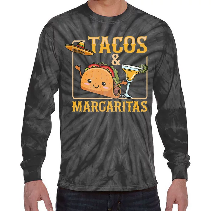 Tacos & Margaritas Design for a Taco Lover Tie-Dye Long Sleeve Shirt