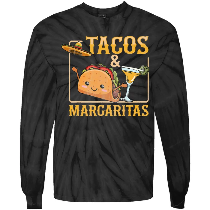 Tacos & Margaritas Design for a Taco Lover Tie-Dye Long Sleeve Shirt