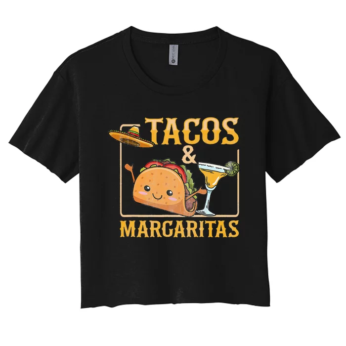 Tacos & Margaritas Design for a Taco Lover Women's Crop Top Tee