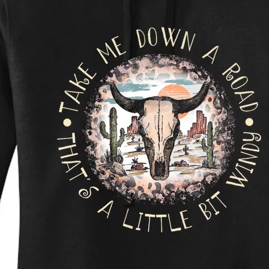 Take Me Down A Road Thats A Little Bit Windy Western Deserts Women's Pullover Hoodie