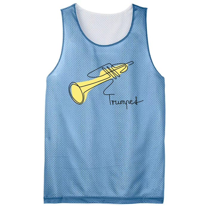 Trumpet Musician Design One Line Trumpet Mesh Reversible Basketball Jersey Tank