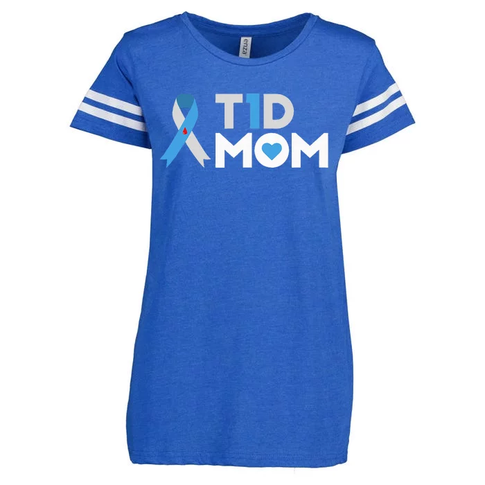 T1D Mom  Diabetes Awareness Type 1 Insulin Mother Enza Ladies Jersey Football T-Shirt