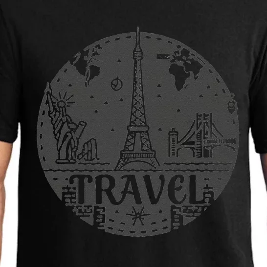 Travel More Design With A European Tower Pajama Set