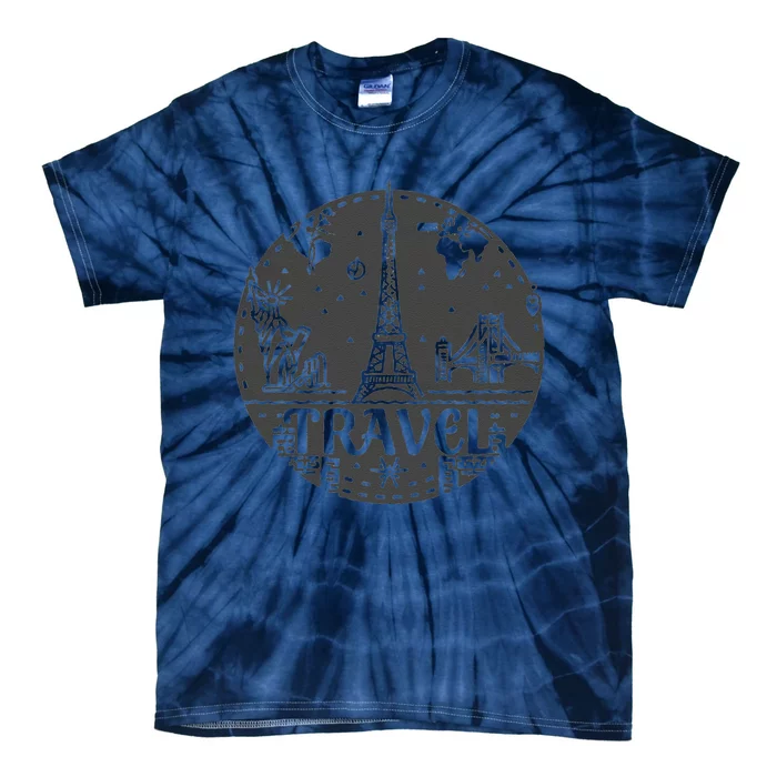 Travel More Design With A European Tower Tie-Dye T-Shirt