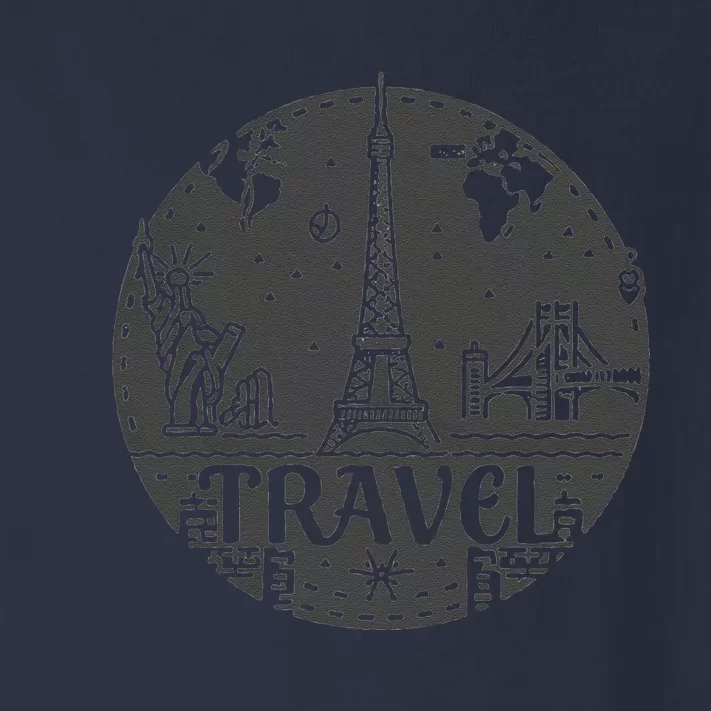 Travel More Design With A European Tower Toddler Long Sleeve Shirt