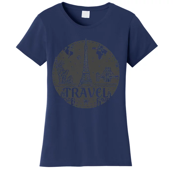 Travel More Design With A European Tower Women's T-Shirt