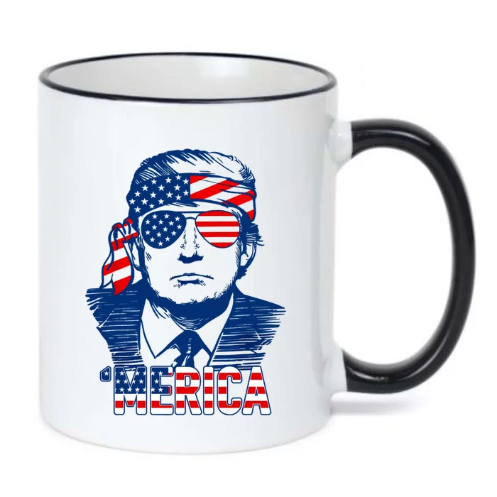 Trump Merica Donald Trump Funny 4th Of July Pro Trump Black Color Changing Mug