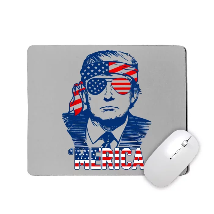 Trump Merica Donald Trump Funny 4th Of July Pro Trump Mousepad