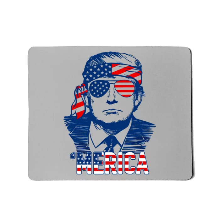 Trump Merica Donald Trump Funny 4th Of July Pro Trump Mousepad