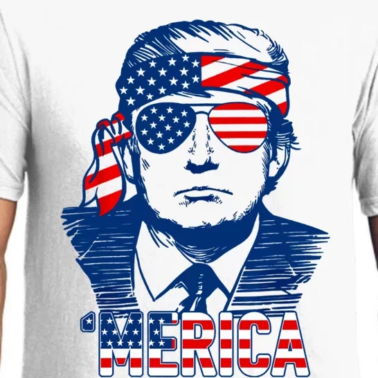 Trump Merica Donald Trump Funny 4th Of July Pro Trump Pajama Set