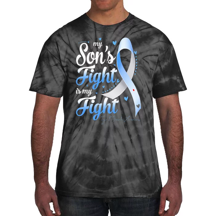 T1D Mom Dad Parents My Son's Fight Type 1 Diabetes Awareness Tie-Dye T-Shirt