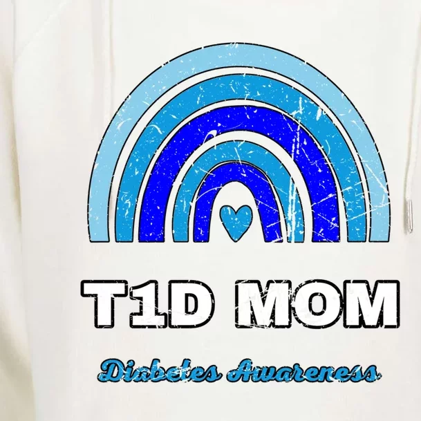 T1d Mom Diabetes Diabetic Awareness November 14 Boho Rainbow Gift Womens Funnel Neck Pullover Hood