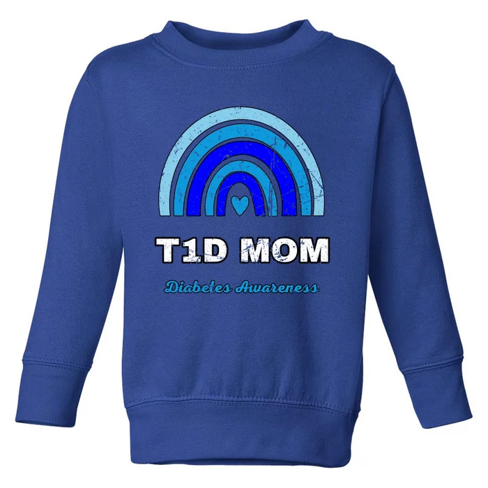 T1d Mom Diabetes Diabetic Awareness November 14 Boho Rainbow Gift Toddler Sweatshirt