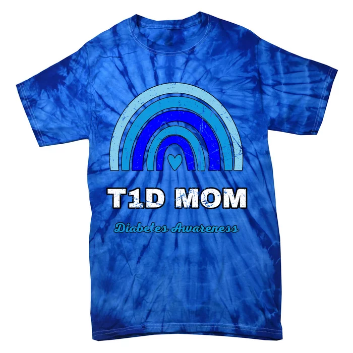 T1d Mom Diabetes Diabetic Awareness November 14 Boho Rainbow Gift Tie-Dye T-Shirt