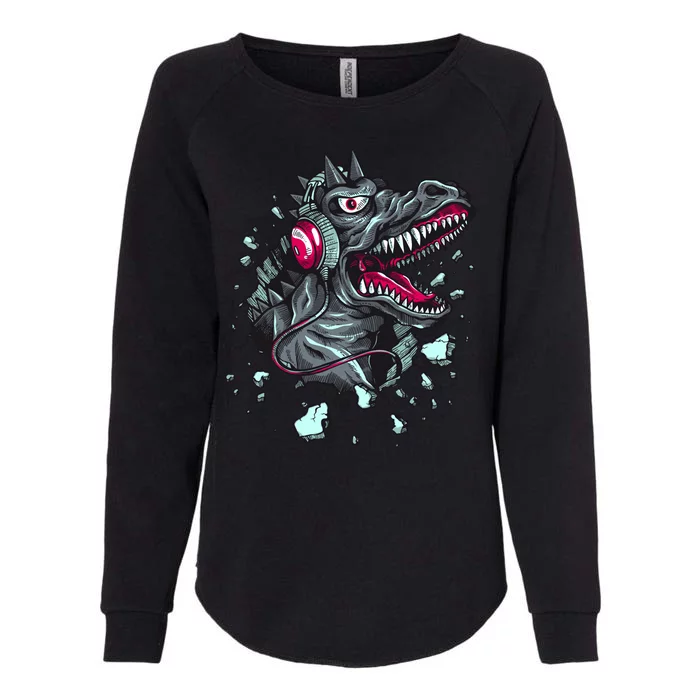 Trex Monster DJ Headphone Breakthrough Womens California Wash Sweatshirt