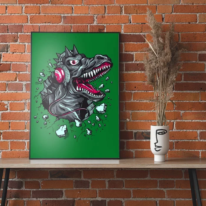 Trex Monster DJ Headphone Breakthrough Poster