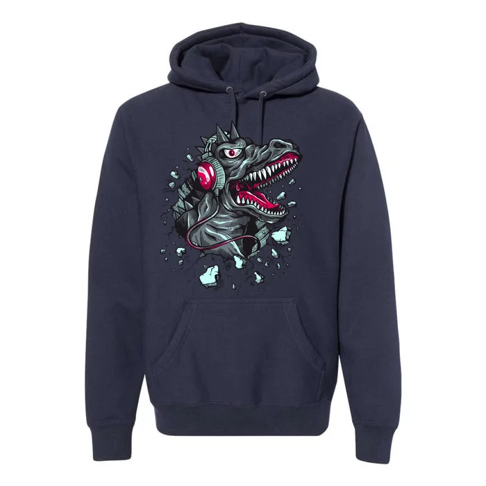 Trex Monster DJ Headphone Breakthrough Premium Hoodie