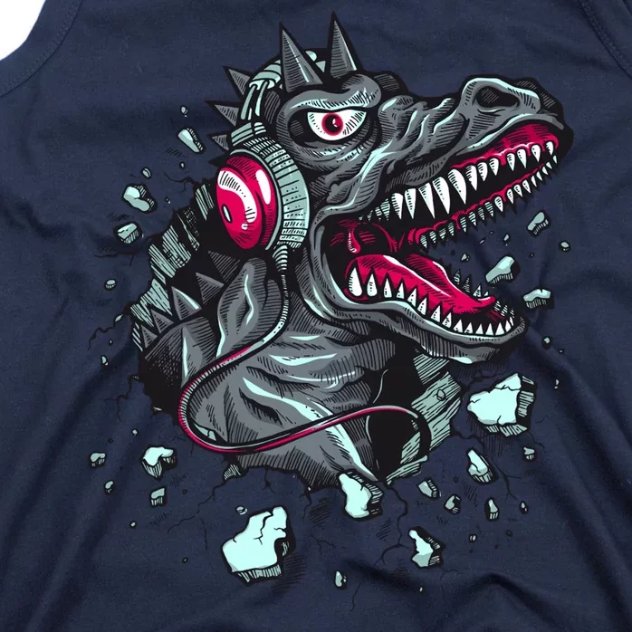 Trex Monster DJ Headphone Breakthrough Tank Top