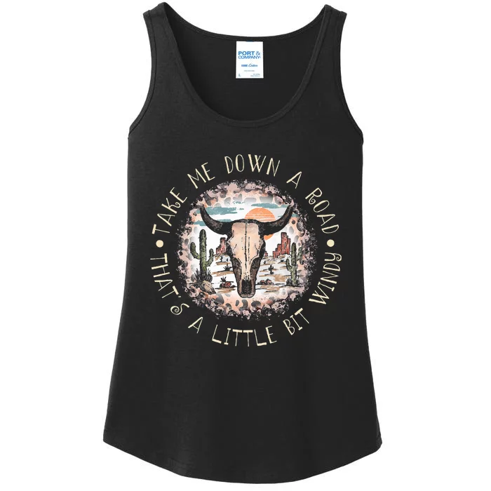 Take Me Down A Road Thats A Little Bit Windy Western Deserts Ladies Essential Tank