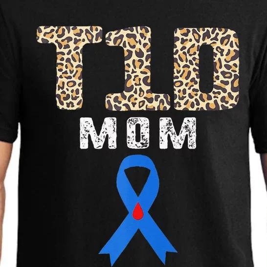 T1D Mom Diabetes Awareness Ribbon Insulin Mother day Leopard Pajama Set