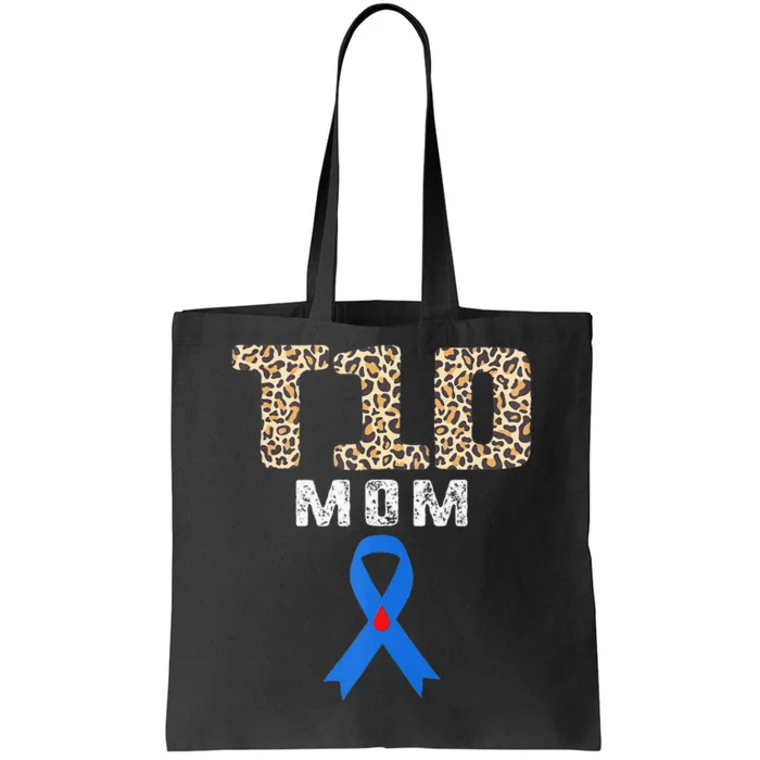 T1D Mom Diabetes Awareness Ribbon Insulin Mother day Leopard Tote Bag