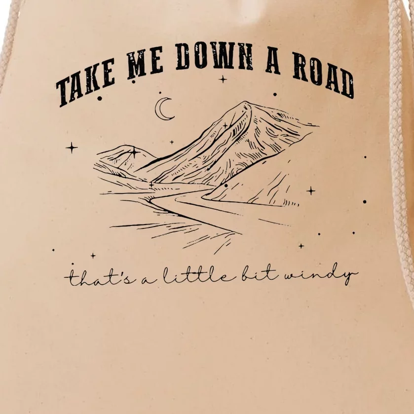 Take Me Down A Road ThatS A Little Bit Windy Drawstring Bag