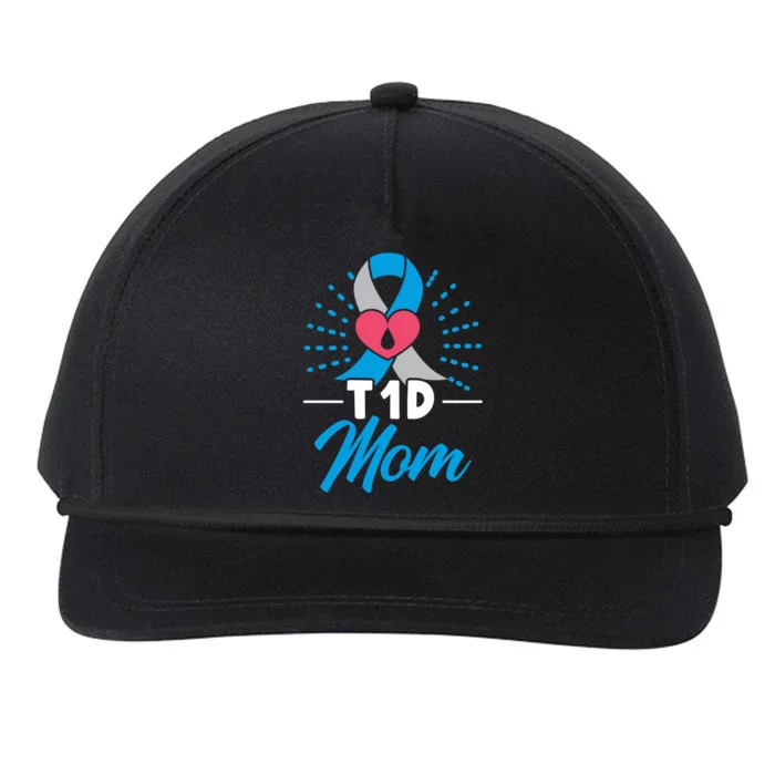 T1d Mom Diabetes Warrior Diabetes Awareness Diabetic Meaningful Gift Snapback Five-Panel Rope Hat