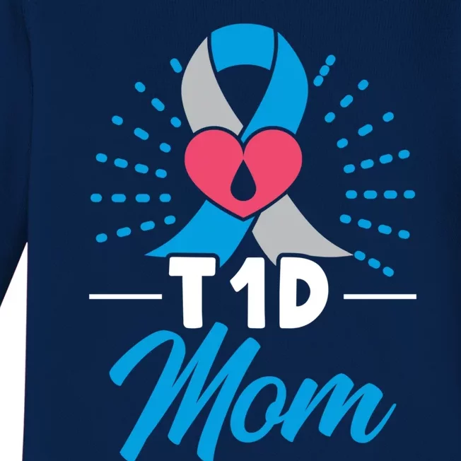 T1d Mom Diabetes Warrior Diabetes Awareness Diabetic Meaningful Gift Baby Long Sleeve Bodysuit